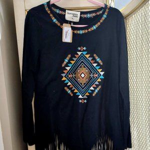 Savanna Jane Fringey Western Top! NWT